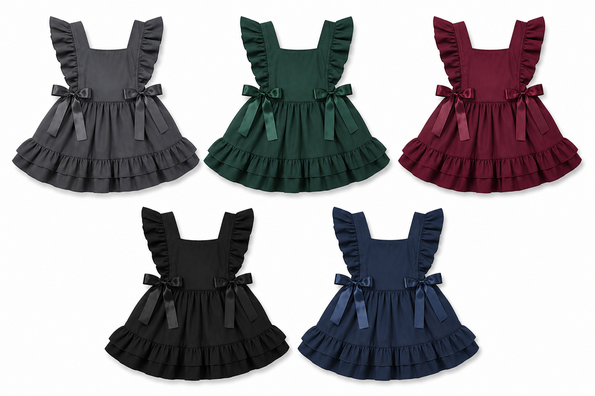 LPP SCHOOL UNIFORM - Double frill pinafore (READY TO SEND. LAST SEASONS COLLECTION)