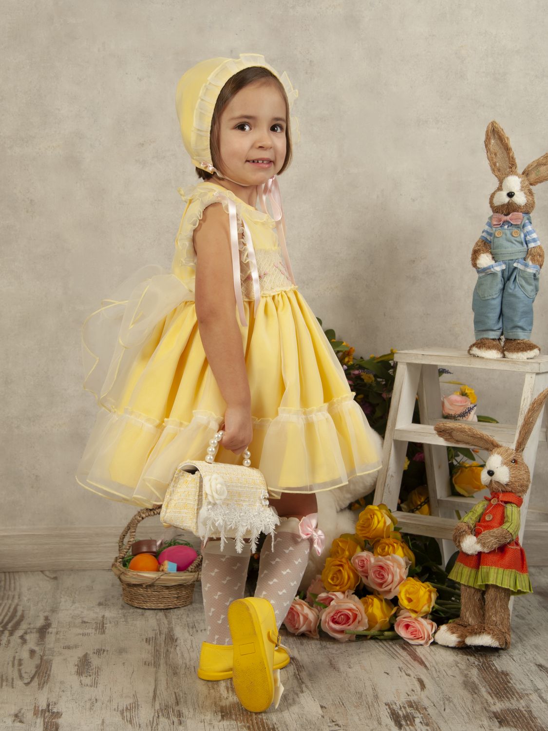 SONATA PREORDER (4-6wk turnaround) - Yellow and pink organza smock VE24-01