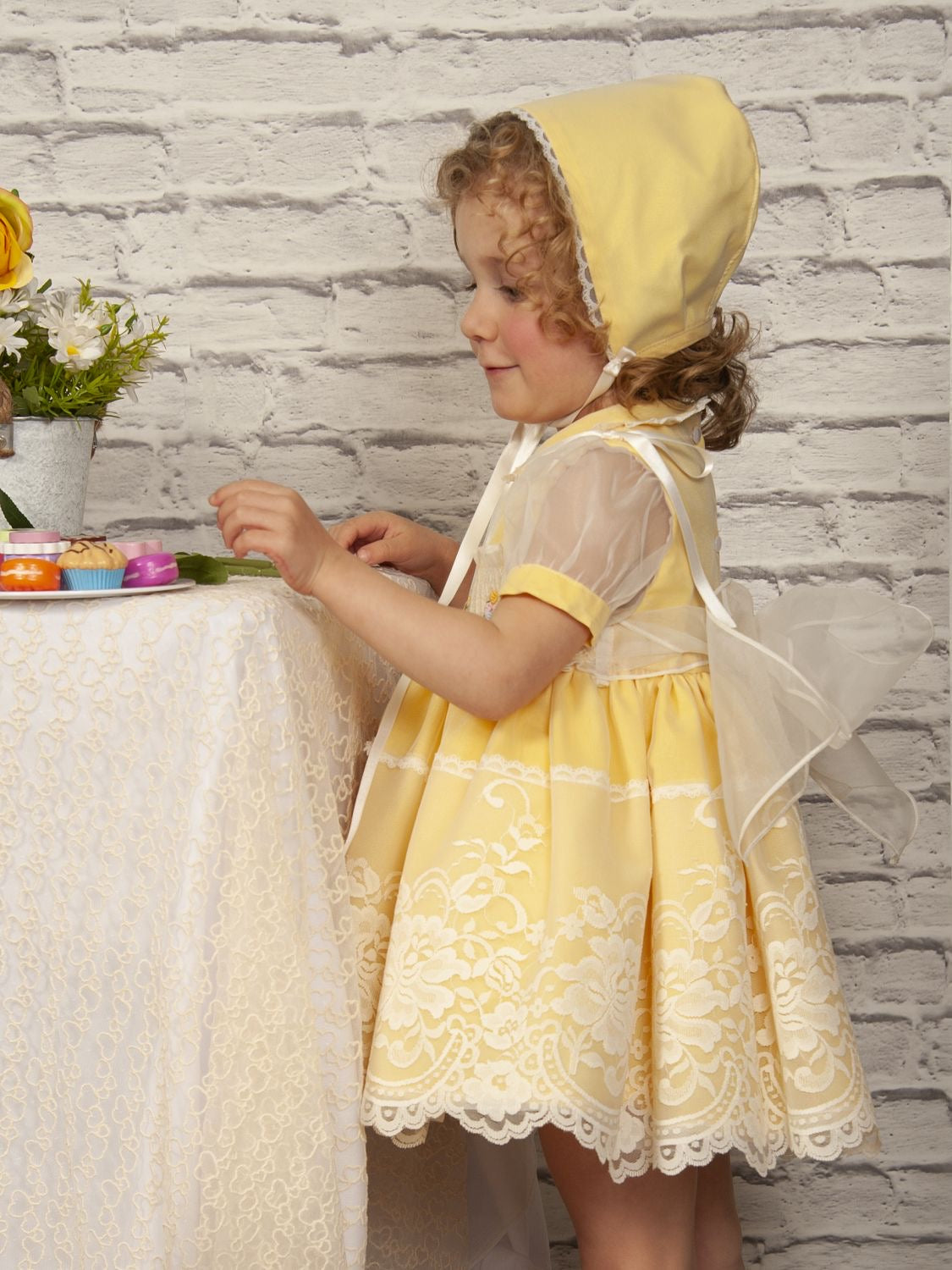 SONATA PREORDER (4-6wk turnaround) - Yellow Easter basket organza smock PC23-08
