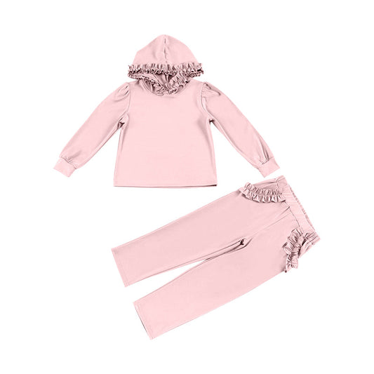Frilly hooded tracksuit pink - ON ORDER FROM USA (10-14 days turnaround)