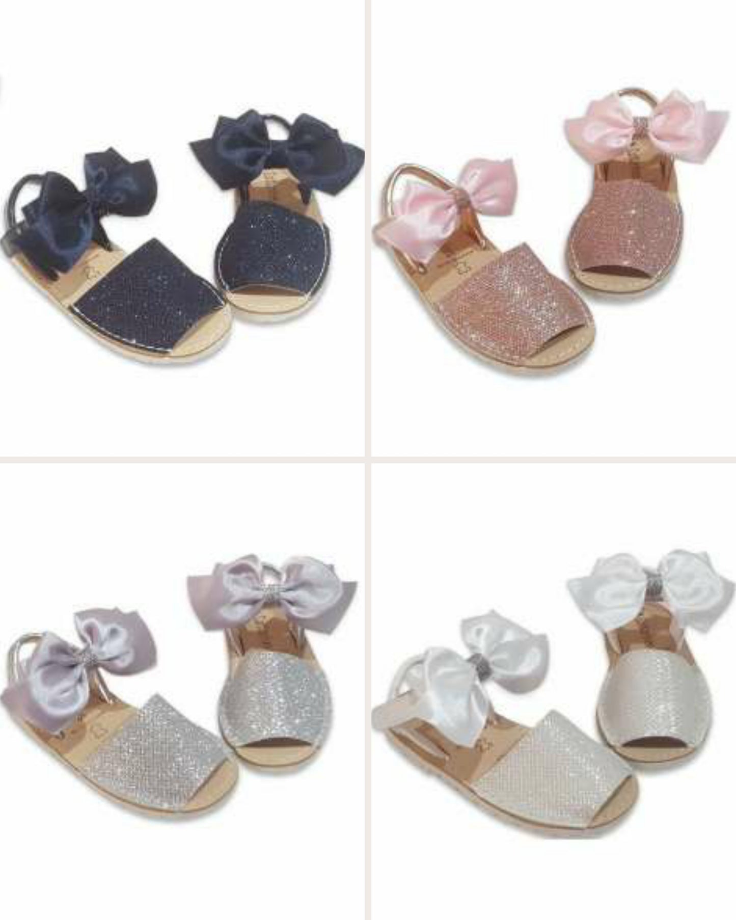 Saltarines glitter satin bow sandals (PRE-ORDER - 14 DAY TURNAROUND)
