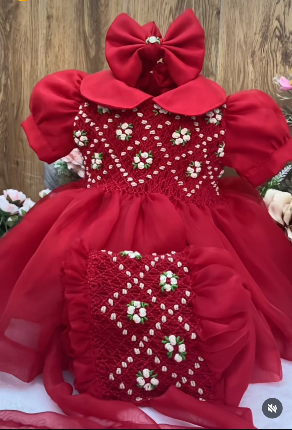 Smocked organza classic dress - HANDMADE IN USA 6-8WK TURNAROUND