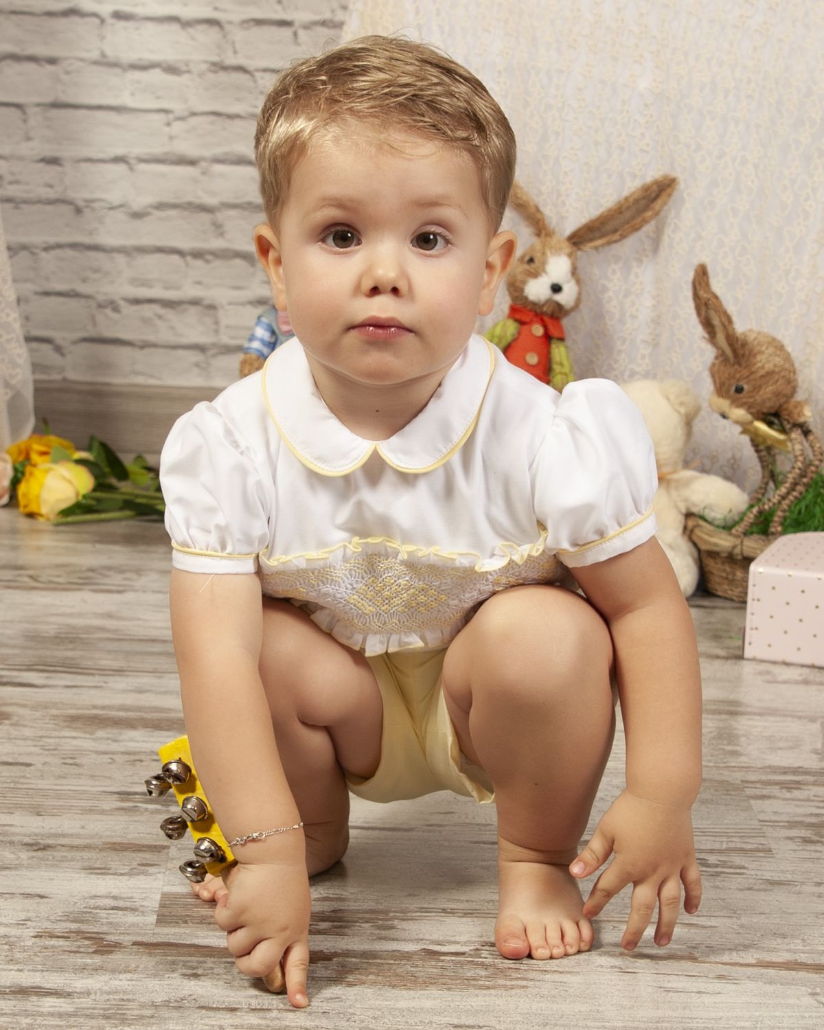 SONATA PREORDER (4-6wk turnaround) - Yellow smock boys shorts set PC23-13
