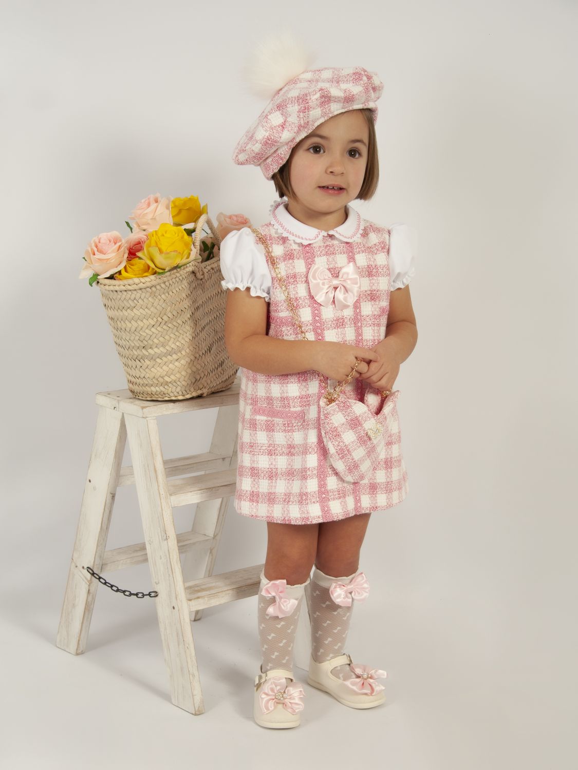 SONATA PREORDER (4-6wk turnaround) - Girls pink gingham chanel A-Line Little Pim Pim's SONATA PREORDER (4-6wk turnaround) - Girls pink gingham chanel A-Line Little Pim Pim's