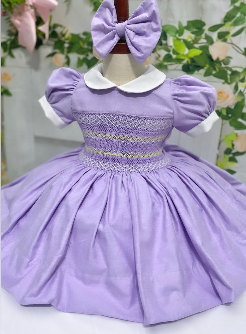Smocked classic dress - HANDMADE IN USA 6-8WK TURNAROUND