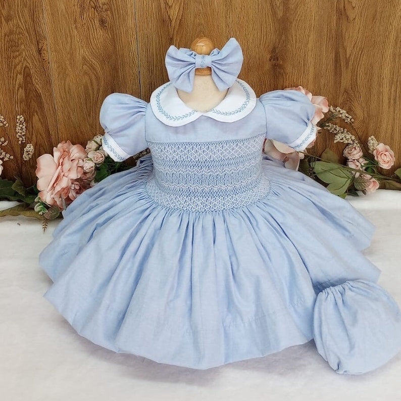 Smocked classic dress - HANDMADE IN USA 6-8WK TURNAROUND