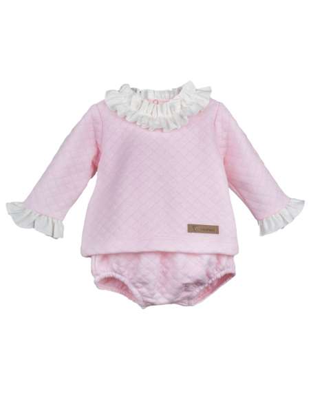 Calamaro pink frilly jam pants set (ON ORDER - 14 DAY TURNAROUND)