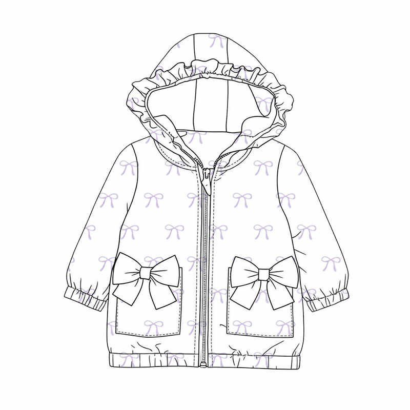 LPP EXCLUSIVES lilac bow frilly bow girls windbreaker summer rain coat - End March Delivery.