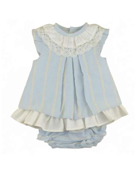Babyferr blue stripe dress set - 10-14 DAYS TURNAROUND