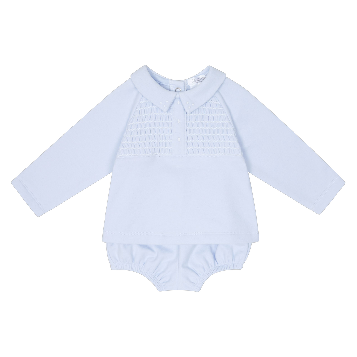 DEOLINDA blue smocked jam pants set - IN STOCK