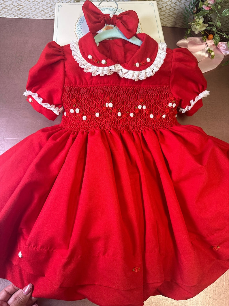 Smocked classic dress - HANDMADE IN USA 6-8WK TURNAROUND