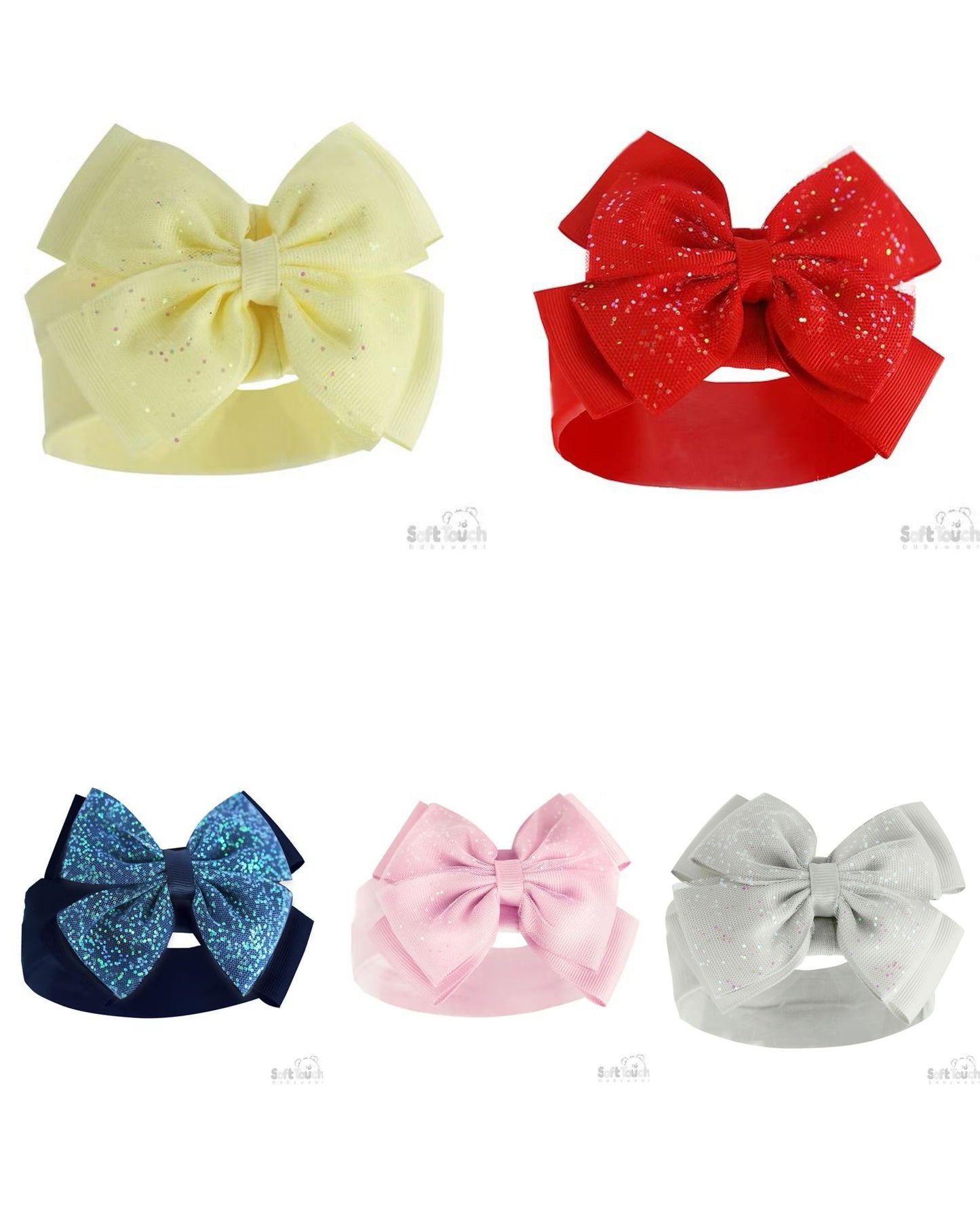 Soft touch glitter baby headands