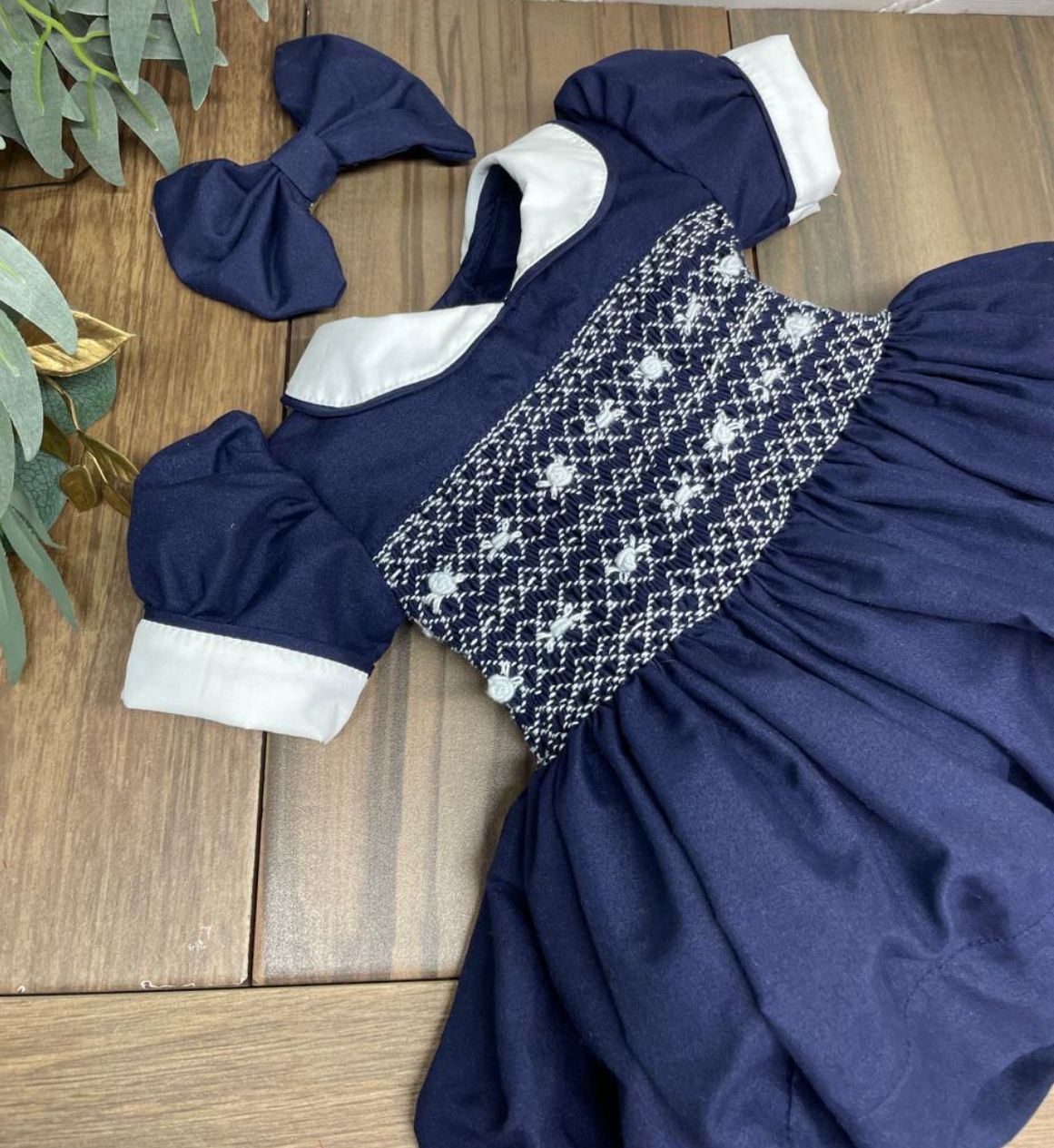 Smocked classic dress - HANDMADE IN USA 6-8WK TURNAROUND