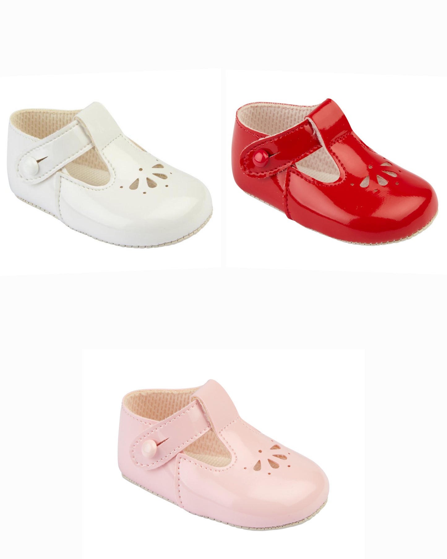 Baypod punched T-Bar soft sole pram shoes
