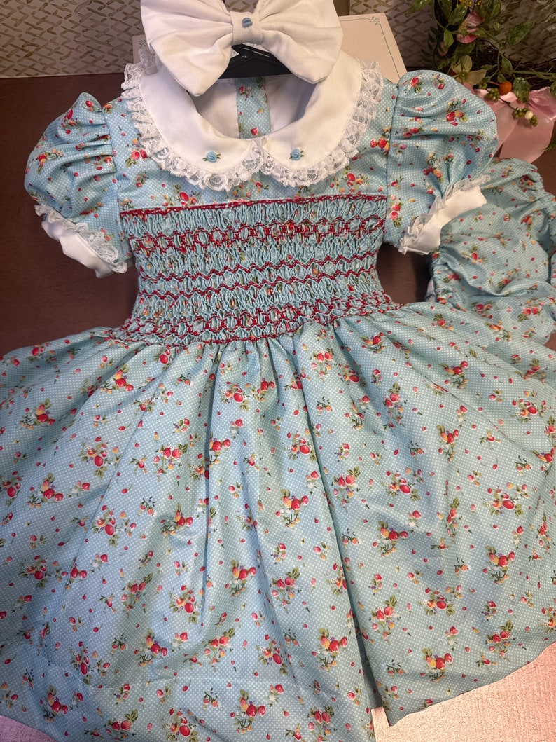 Smocked floral dress - HANDMADE IN USA 6-8WK TURNAROUND