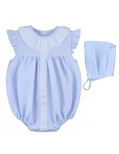 Babyferr blue ribbon collared romper - 10-14 DAYS TURNAROUND