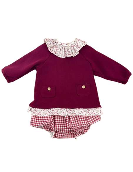 Babyferr girls burgundy gingham jam pants set - ON ORDER (2-3 weeks turnaround)