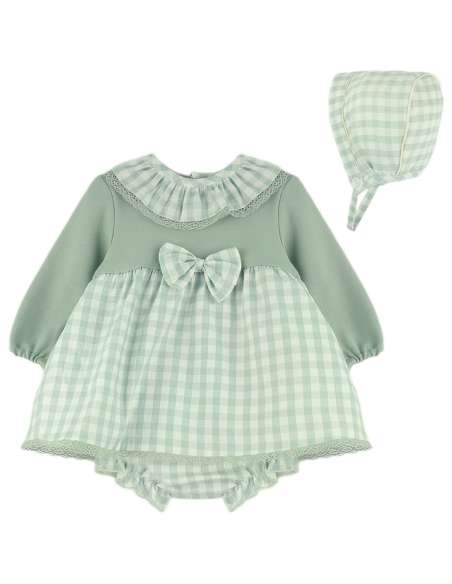 Babyferr sage gingham dress set - ON ORDER (2-3 weeks turnaround)