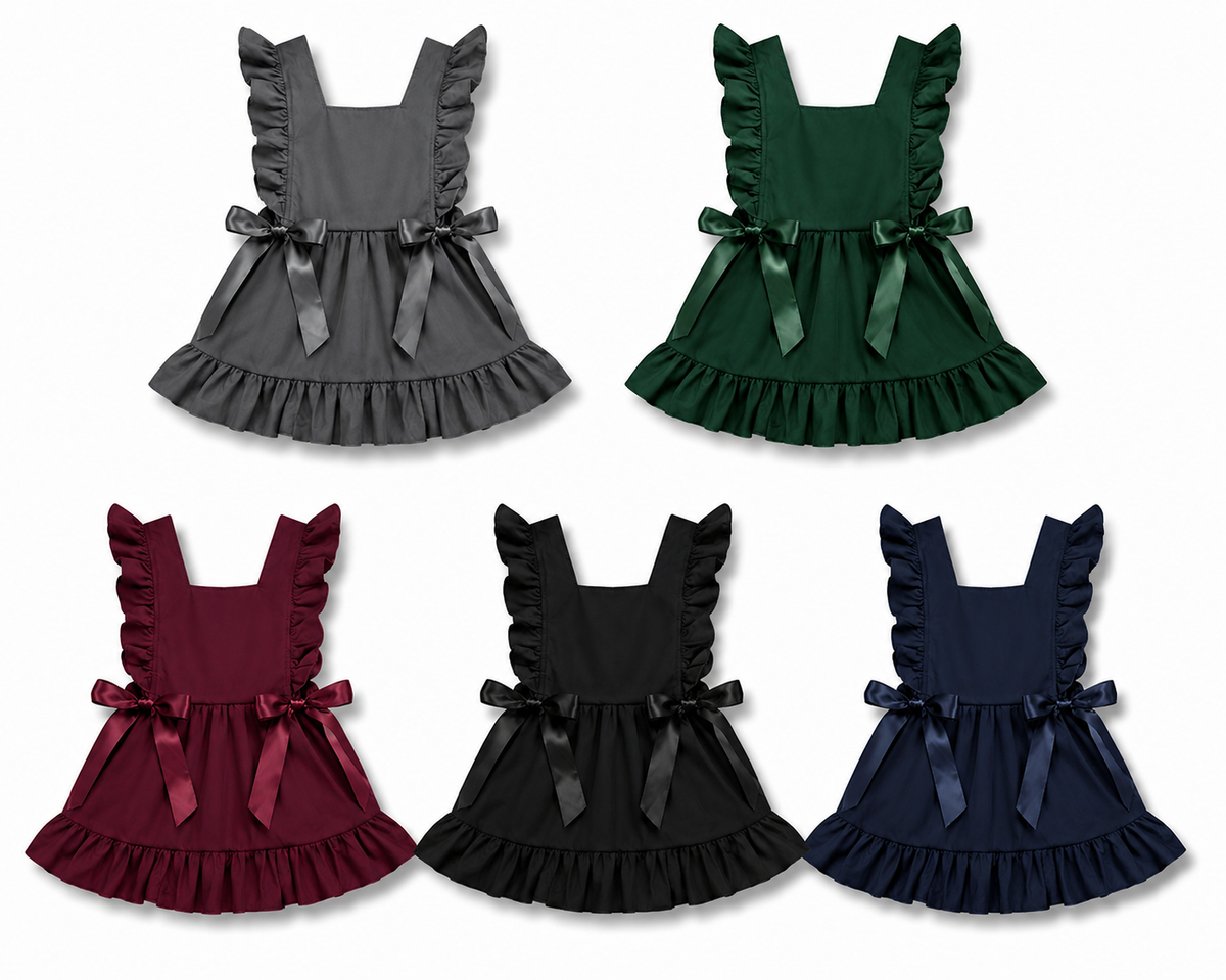 LPP EXCLUSIVE SPANISH SCHOOL UNIFORM COLLECTION - Big frill pinafore dress READY TO SHIP