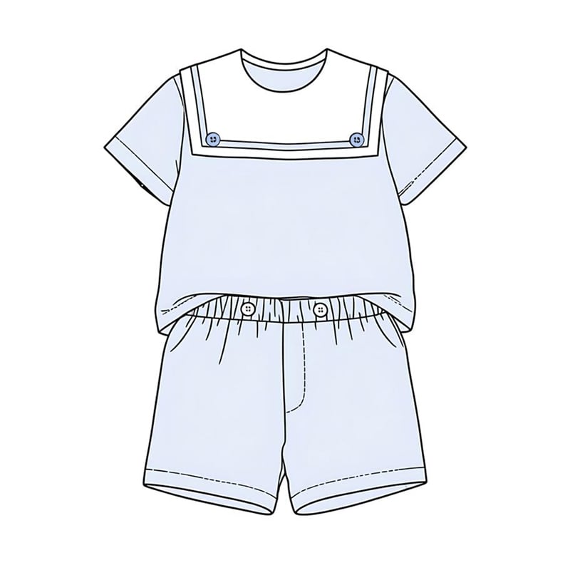 LPP EXCLUSIVES luxe boys sailor collared shorts set - End March Delivery.