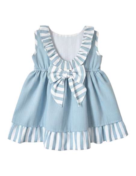 Babyferr bow back stripe dress set - 10-14 DAYS TURNAROUND