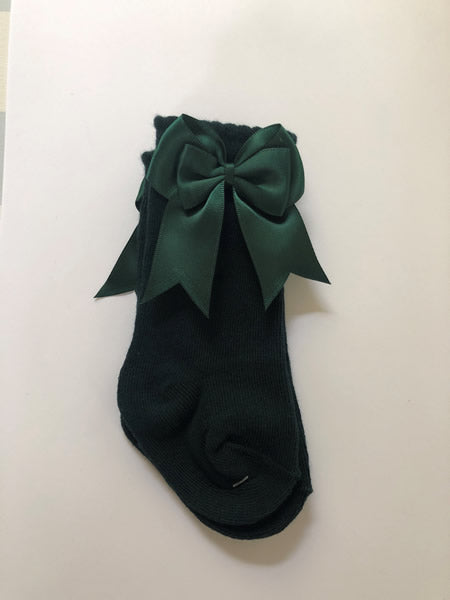Emerald green double bow knee socks