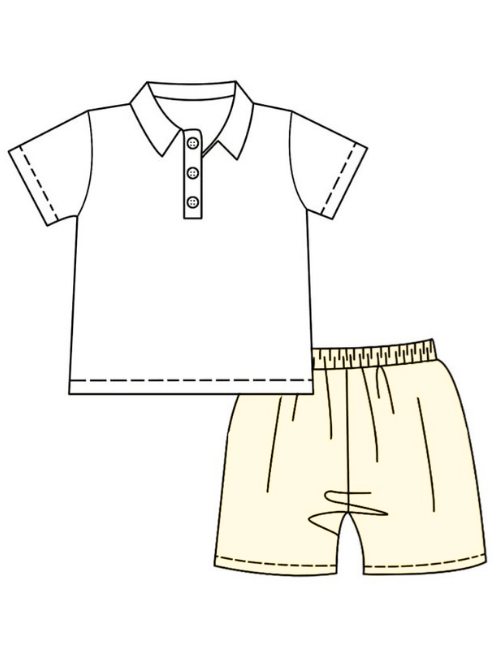 LPP EXCLUSIVES luxe lemon collection boys shorts set - End March Delivery.