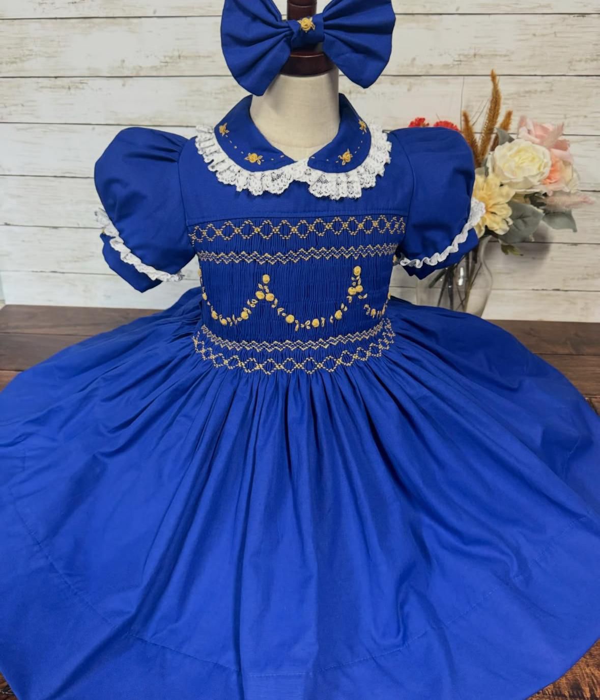 Smocked classic dress - HANDMADE IN USA 6-8WK TURNAROUND