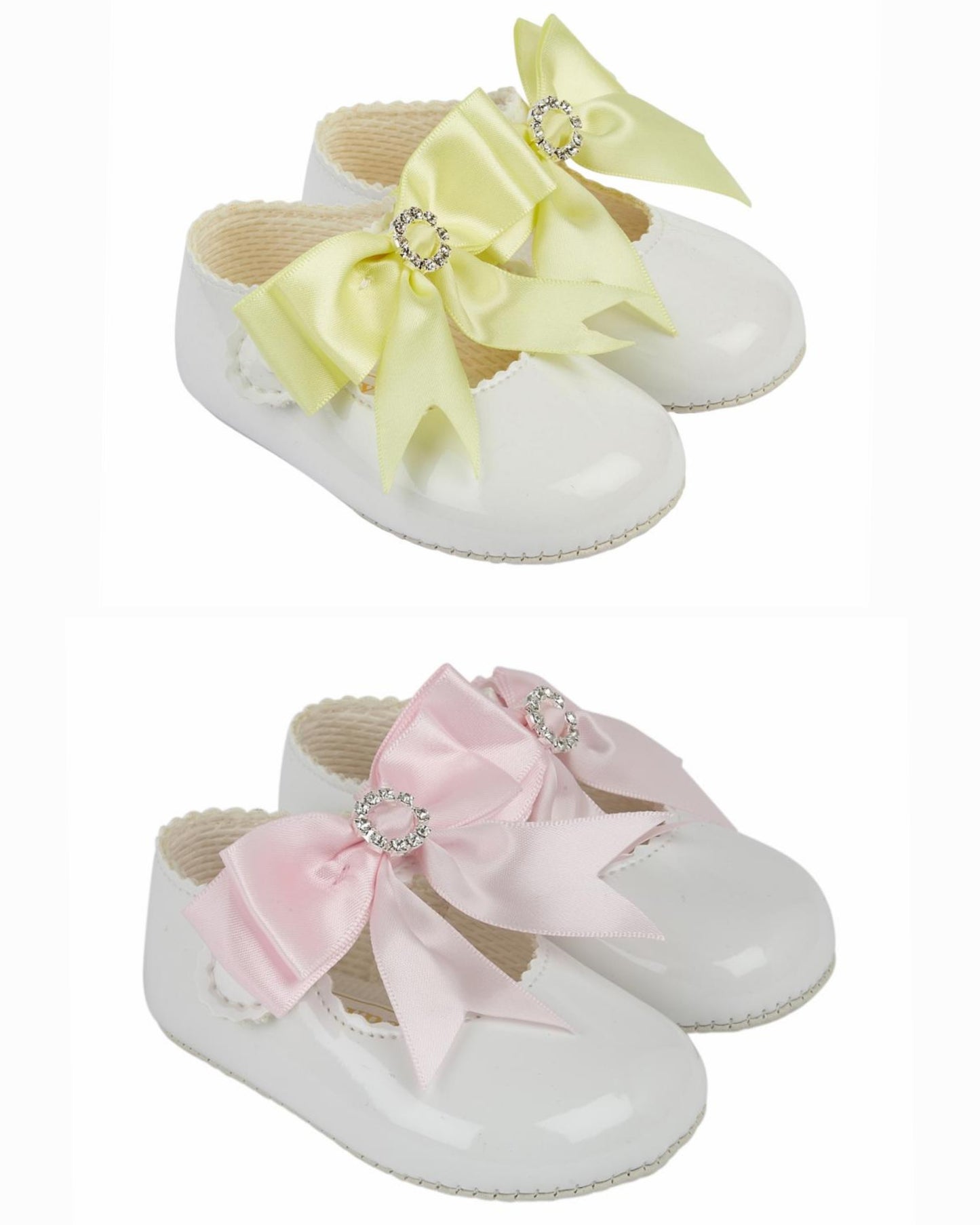Baypod pastel bow soft sole pram shoes