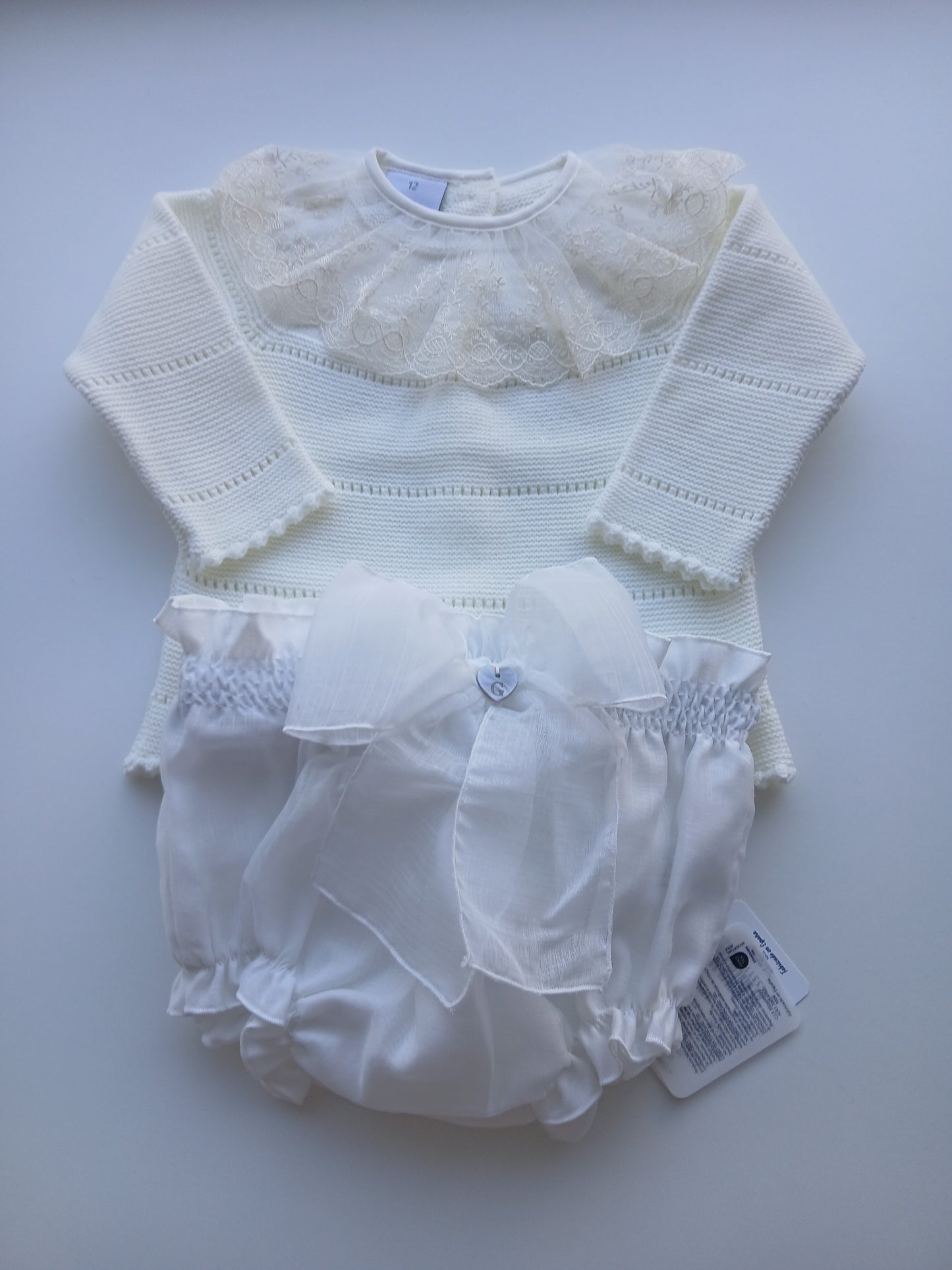 GRANLEI IN STOCK Ivory bow jam pants set