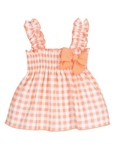 Calamaro orange gingham dress - 10-14 DAYS TURNAROUND