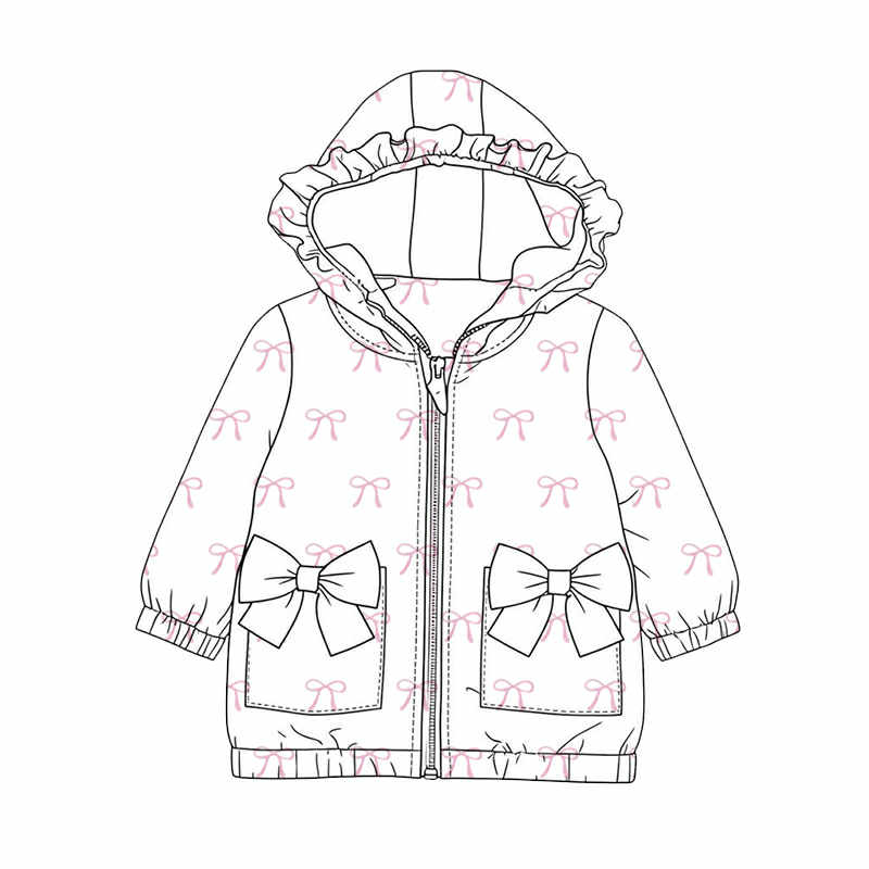 LPP EXCLUSIVES pink bow frilly bow girls windbreaker summer rain coat - End March Delivery.
