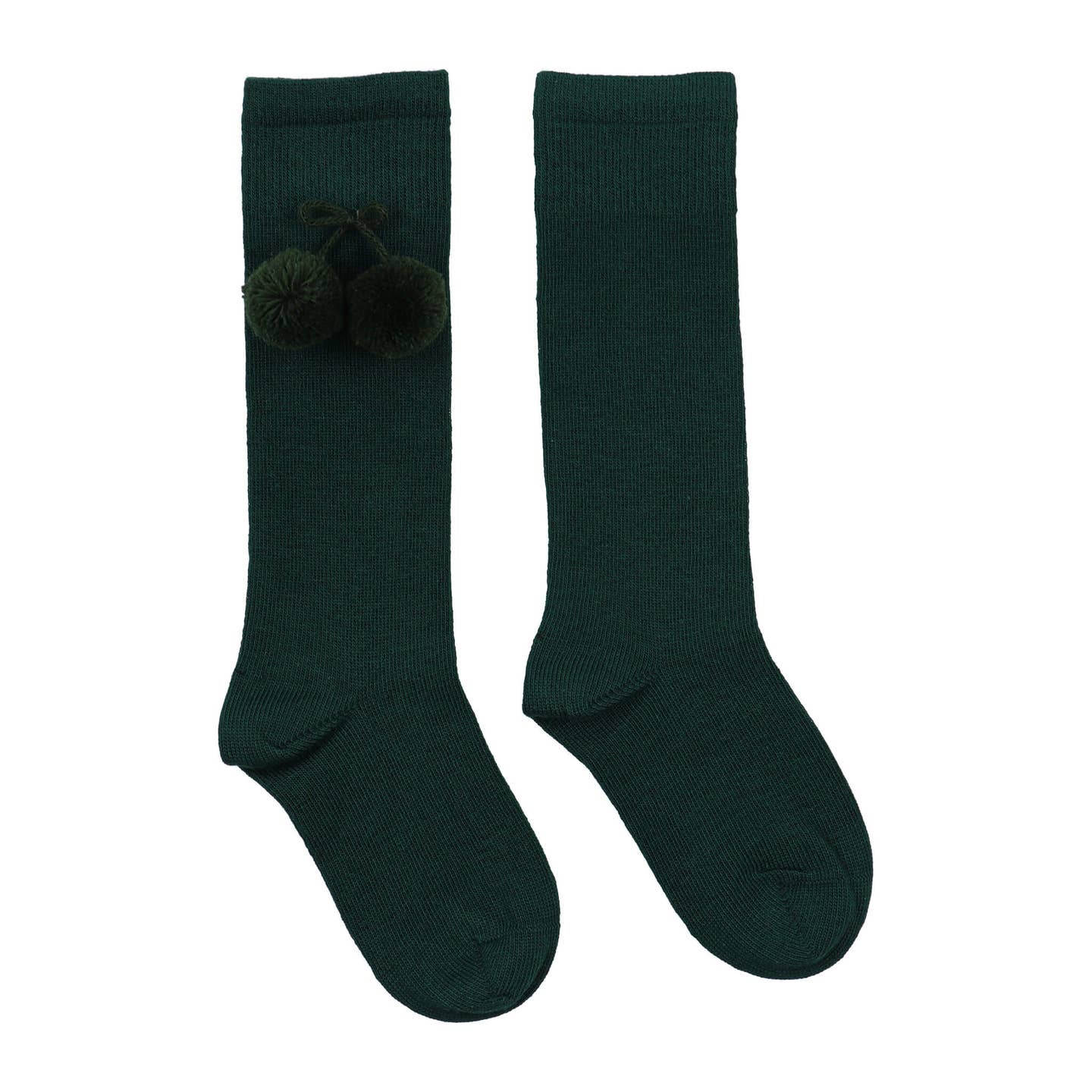 Emerald green pom pom knee socks