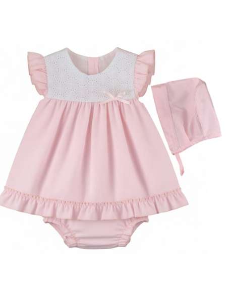 Babyferr pink and white dress set - 10-14 DAYS TURNAROUND