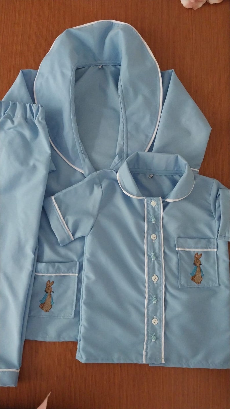 Smocked rabbit pyjama set - HANDMADE IN USA 6-8WK TURNAROUND