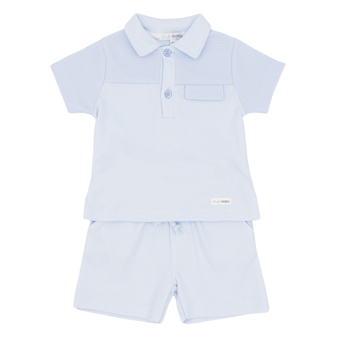 Blues baby blue shorts set