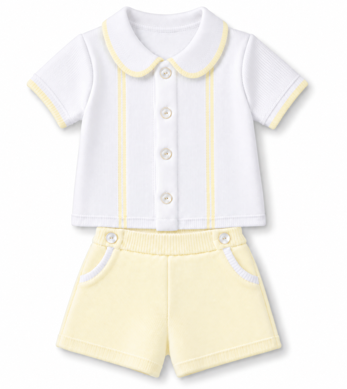 GRANLEI SS27 PREORDER MARCH DELIVERY - Lemon knitted boys shorts set