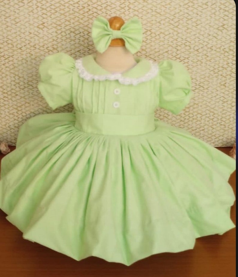 Smocked classic button dress - HANDMADE IN USA 6-8WK TURNAROUND