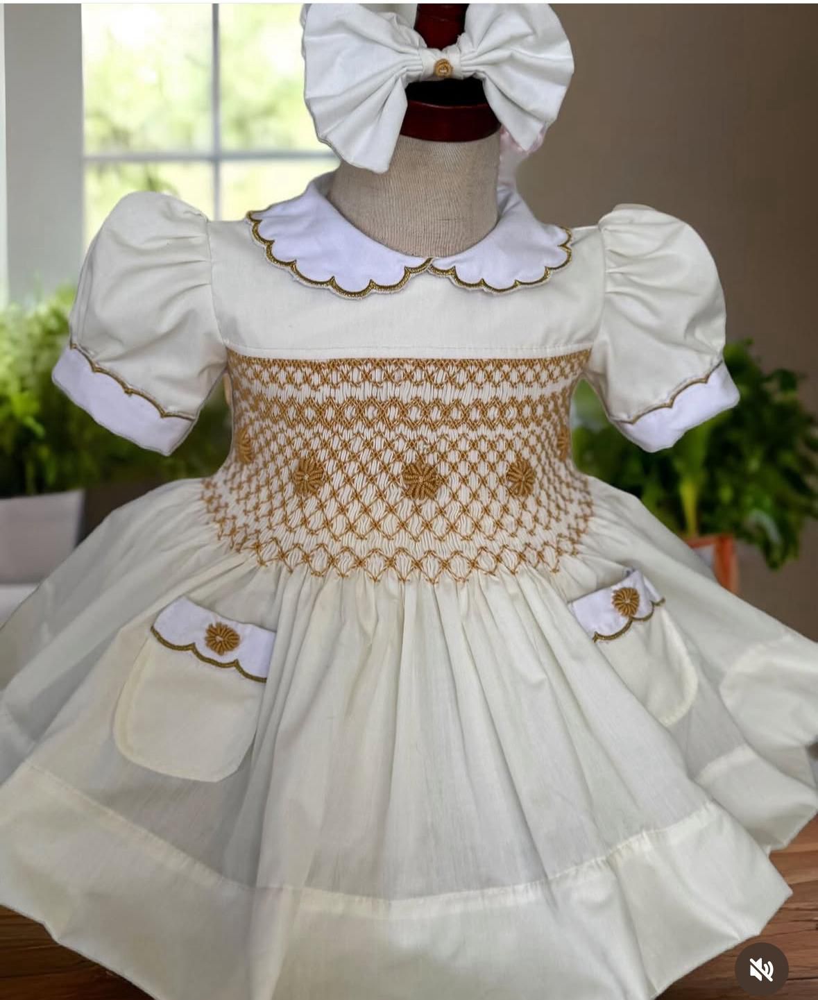 Smocked classic dress - HANDMADE IN USA 6-8WK TURNAROUND