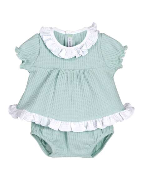 Calamaro sage baby dress set - 10-14 DAYS TURNAROUND
