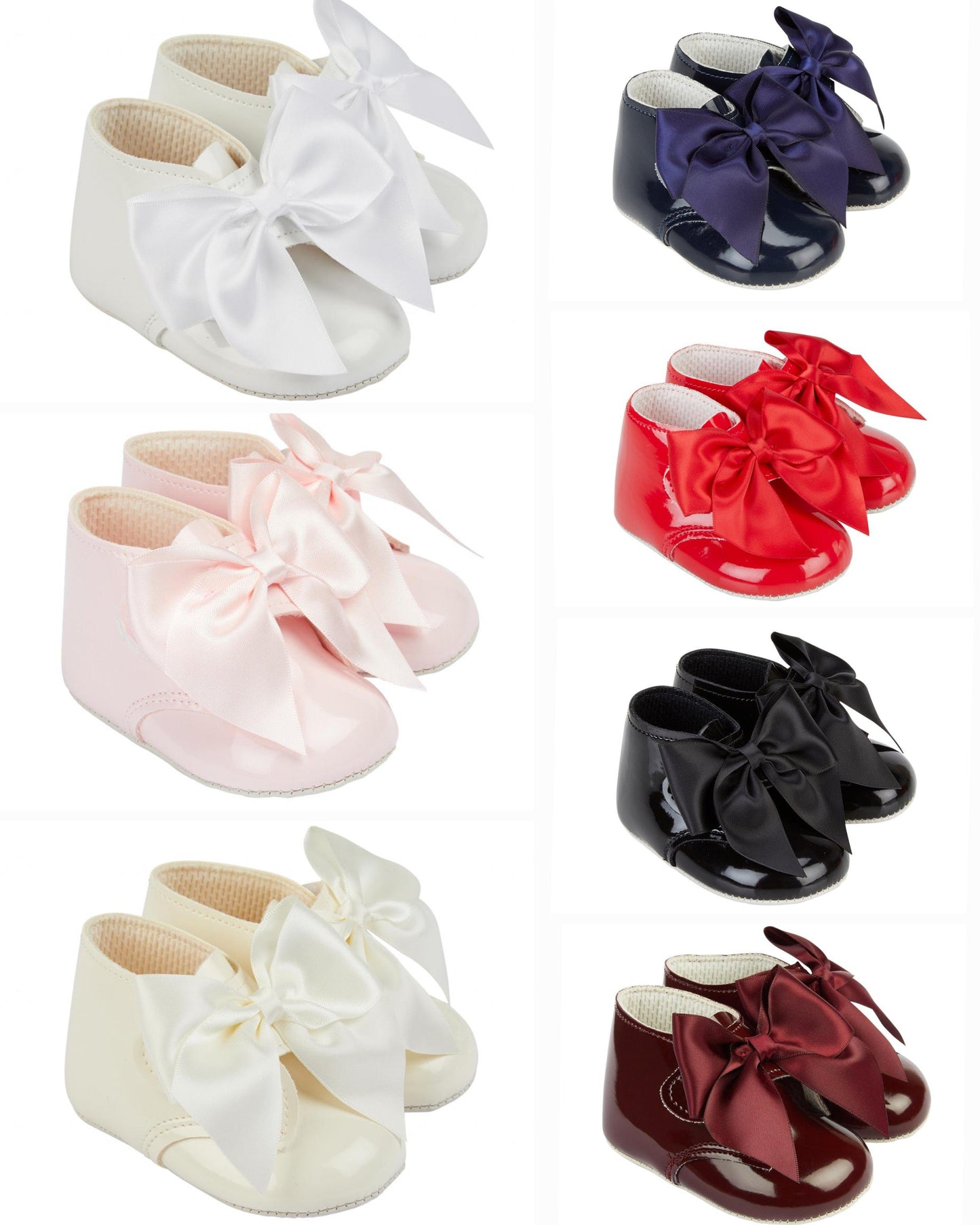 Baypod large bow soft sole pram booties
