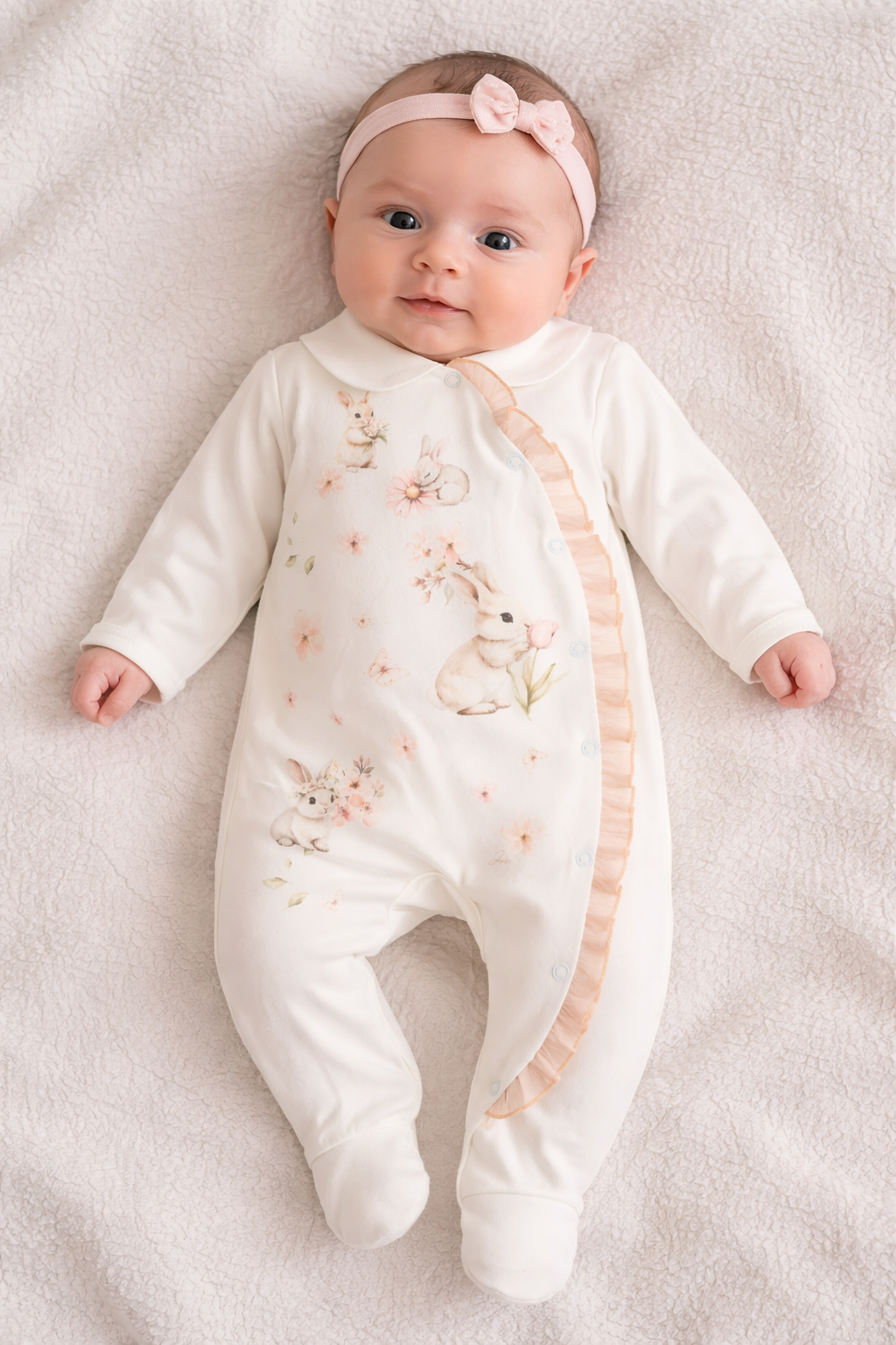 Jamiks spring flower bunny sleepsuit