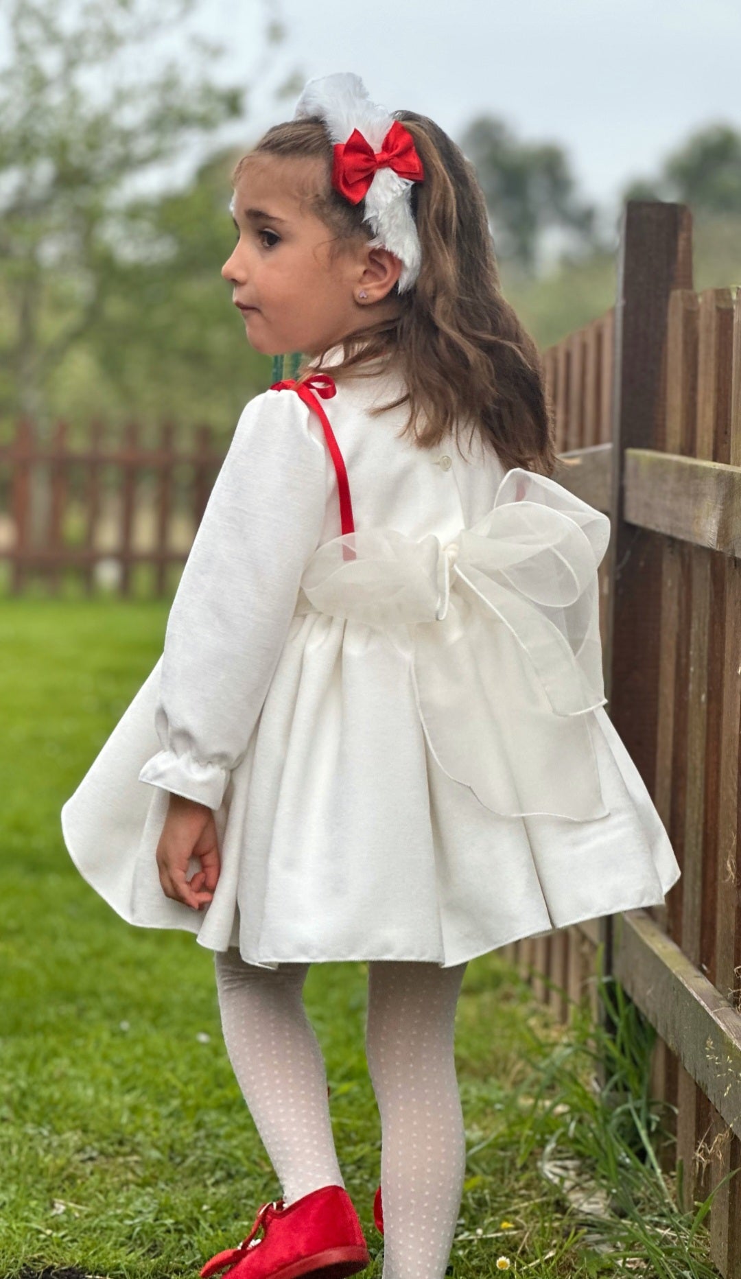 SONATA PREORDER (4-6wk turnaround) - White velvet heart puffball dress IN25-08