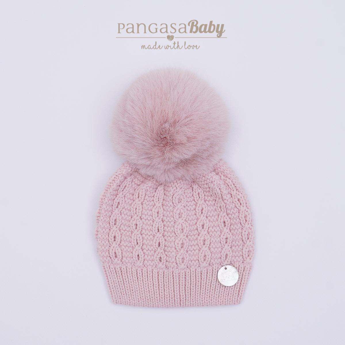 Pangasa Powder Pink Fur Cable Knit Hat main image 0