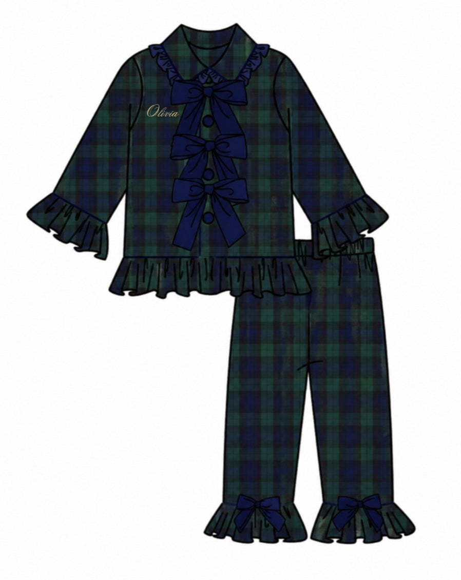 LPP EXCLUSIVE triple bow tartan Christmas pyjamas - End November delivery