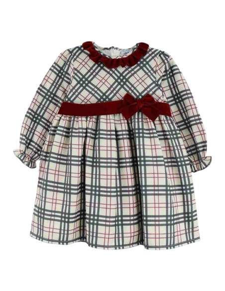 Beige tartan dress (ON ORDER - 14 DAY TURNAROUND)