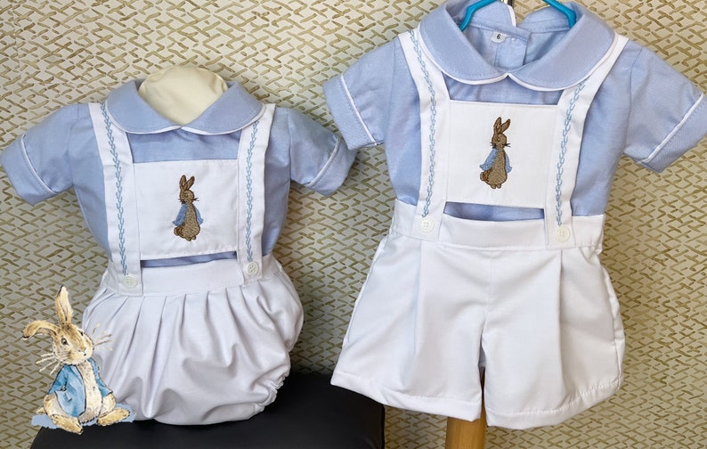 Smocked bunny H-bar set - HANDMADE IN USA 6-8WK TURNAROUND