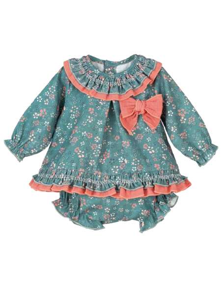 Calamaro teal floral dress set - 2-3 weeks turnaround