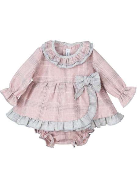 Calamaro pink tartan frill dress set - 2-3 weeks turnaround