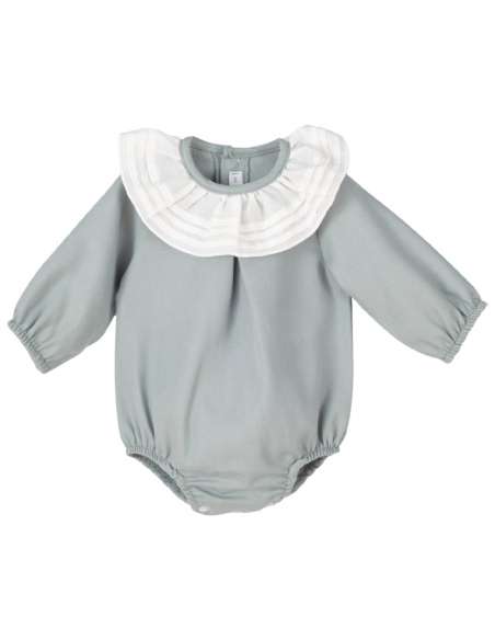 Calamaro grey collared romper - 2-3 weeks turnaround